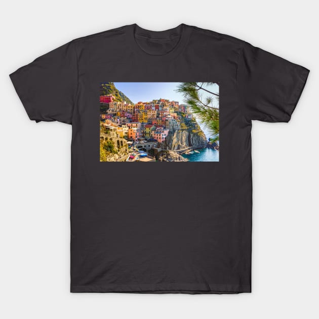 Italian Seaside Beach Town Photography T-Shirt by Unique Treats Designs